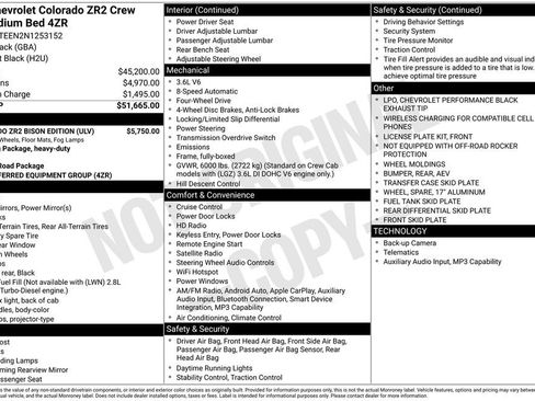 Used 2022 Chevrolet Colorado ZR2 w/ Colorado ZR2 Bison Edition image 36