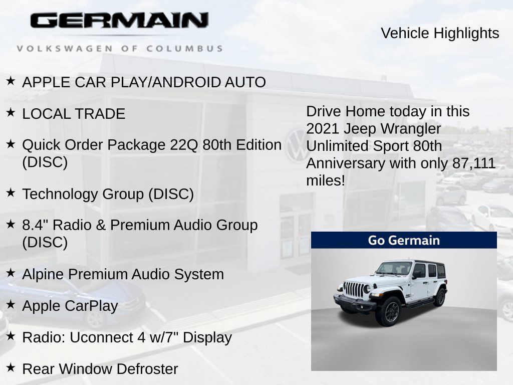 Used 2021 Jeep Wrangler Unlimited Sport AWD/4WD image 5