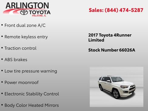 Used 2017 Toyota 4Runner Limited w/ Convenience Package AWD/4WD image 2