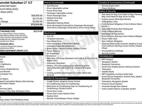 Used 2025 Chevrolet Suburban LT w/ Comfort Package AWD/4WD image 3