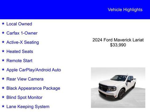 Used 2024 Ford Maverick Lariat w/ Black Appearance Package image 2