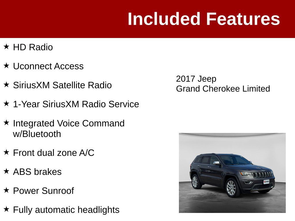Used 2017 Jeep Grand Cherokee Limited AWD/4WD image 4
