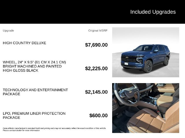 New 2027 Chevrolet Tahoe High Country AWD/4WD image 5
