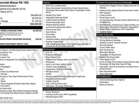 Used 2019 Chevrolet Blazer RS w/ Sun and Wheels Package FWD image 25