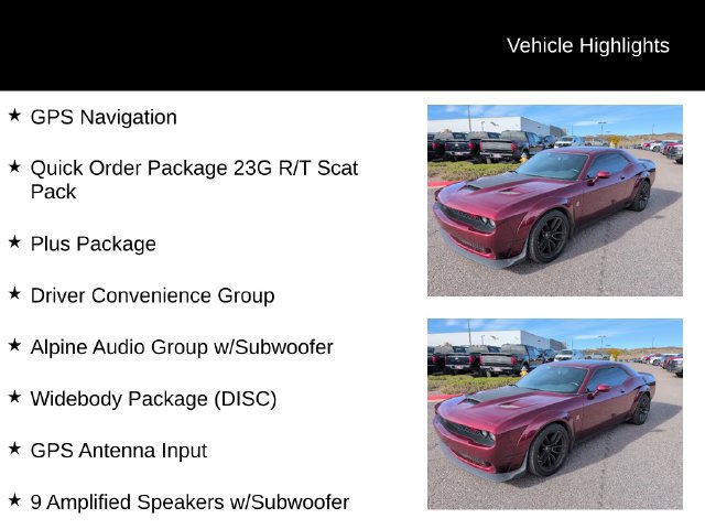 Used 2019 Dodge Challenger R/T Scat Pack w/ Widebody Package RWD image 8