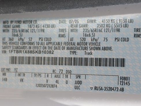 Used 2025 Ford Transit 250 148 High Roof w/ Load Area Protection Package RWD image 41