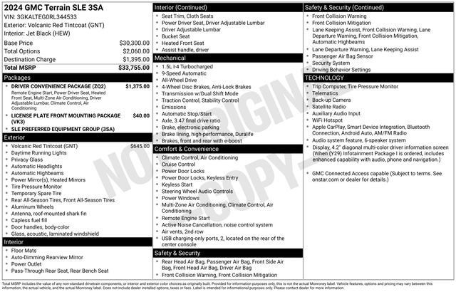Used 2024 GMC Terrain SLE w/ Driver Convenience Package AWD/4WD image 6