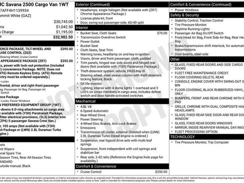 Used 2017 GMC Savana 2500 RWD image 3