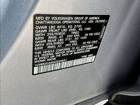 Used 2022 Volkswagen Atlas SEL AWD/4WD image 23
