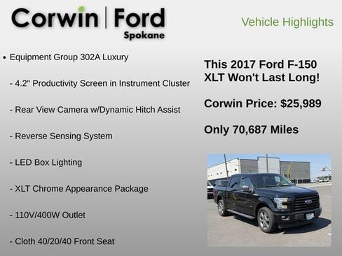 Used 2017 Ford F150 XLT w/ Equipment Group 302A Luxury AWD/4WD image 11