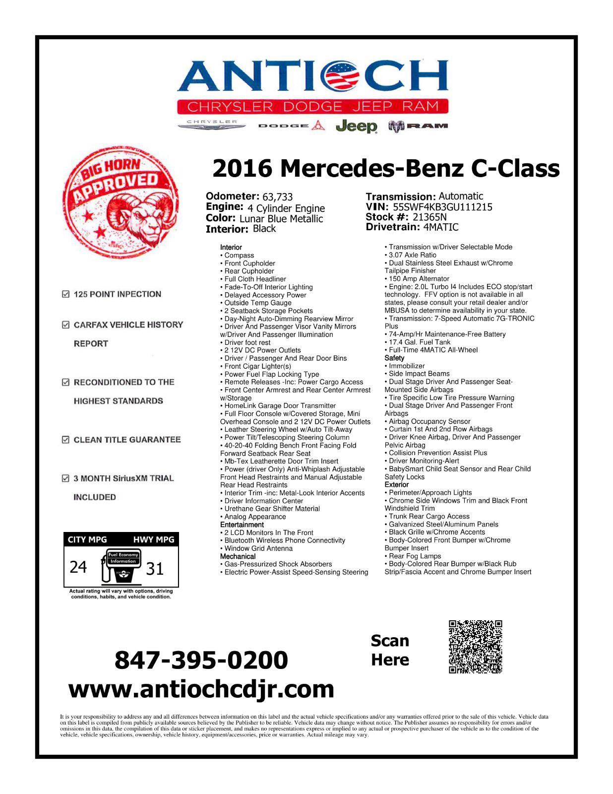 Used 2016 Mercedes-Benz C 300 4MATIC Sedan image 2