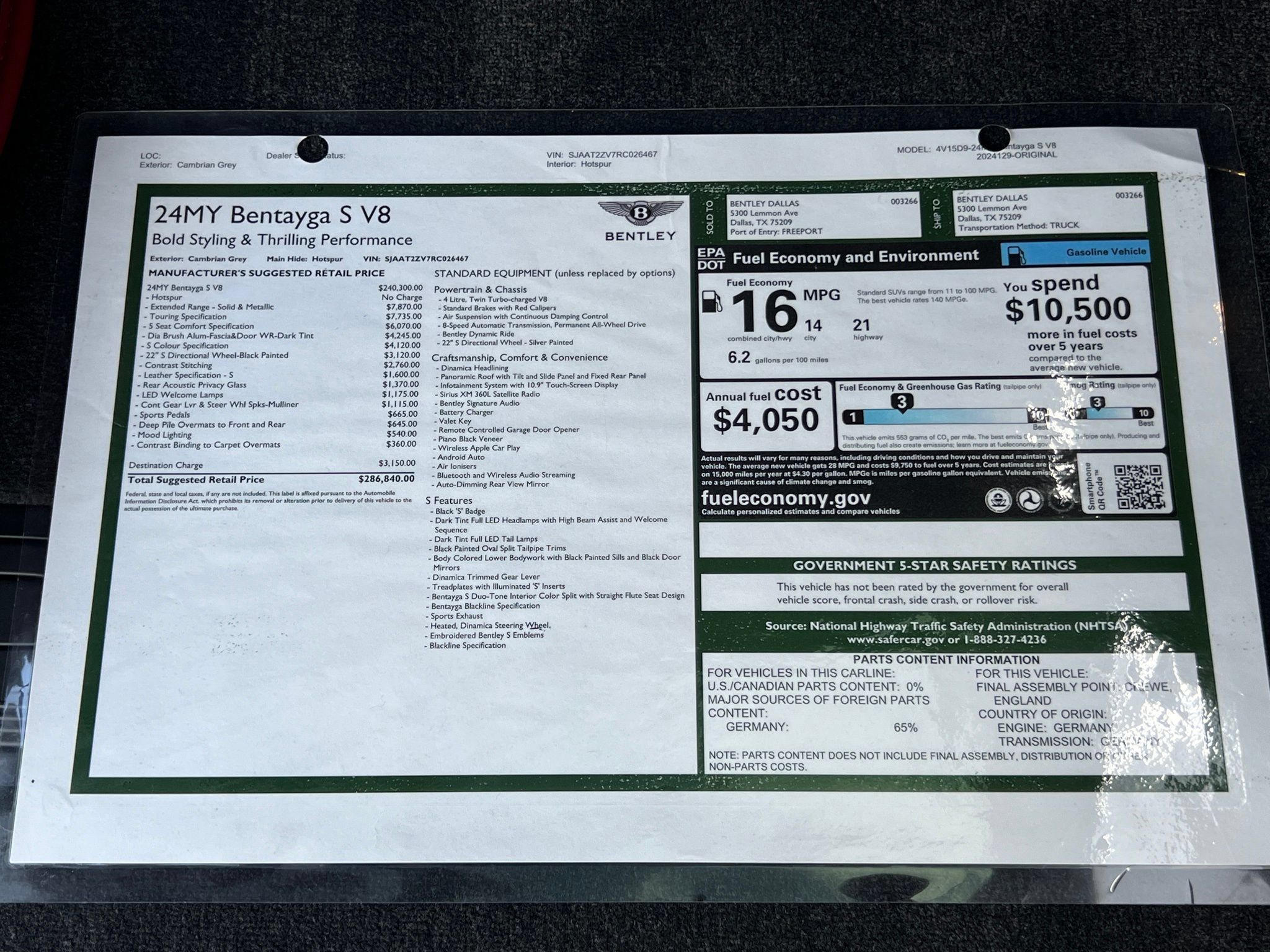 Certified 2024 Bentley Bentayga AWD/4WD image 45