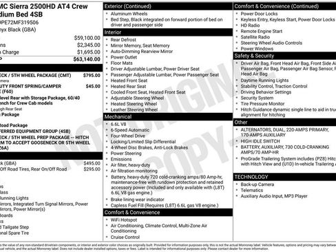 Used 2021 GMC Sierra 2500 AT4 w/ Gooseneck/5TH Wheel Package image 2