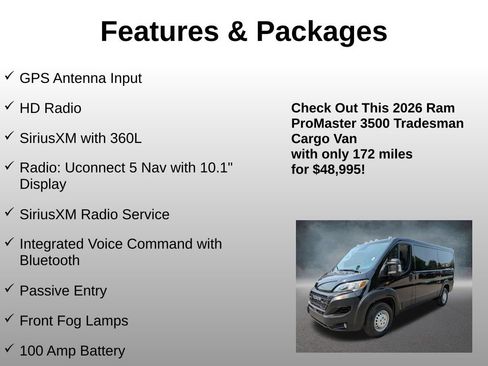 Used 2026 RAM ProMaster 3500 w/ Premium Convenience Group FWD image 9