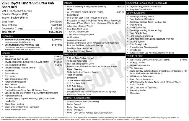Used 2023 Toyota Tundra SR5 w/ TRD Off-Road Package AWD/4WD image 20
