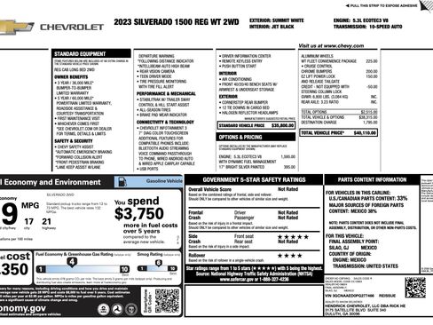 Used 2023 Chevrolet Silverado 1500 W/T w/ WT Fleet Convenience Package image 5