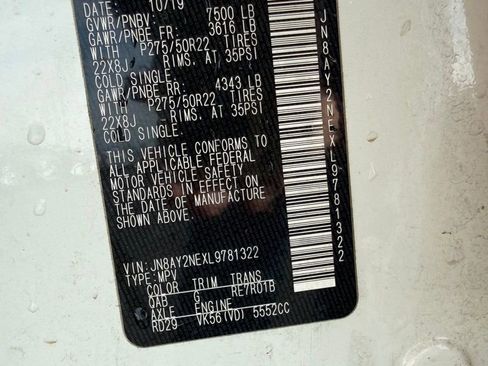 Used 2020 Nissan Armada Platinum w/ Platinum Reserve Package image 33