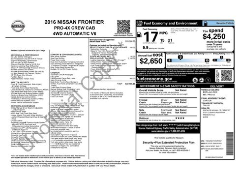 Used 2016 Nissan Frontier PRO-4X w/ Pro-4x Luxury Package image 15