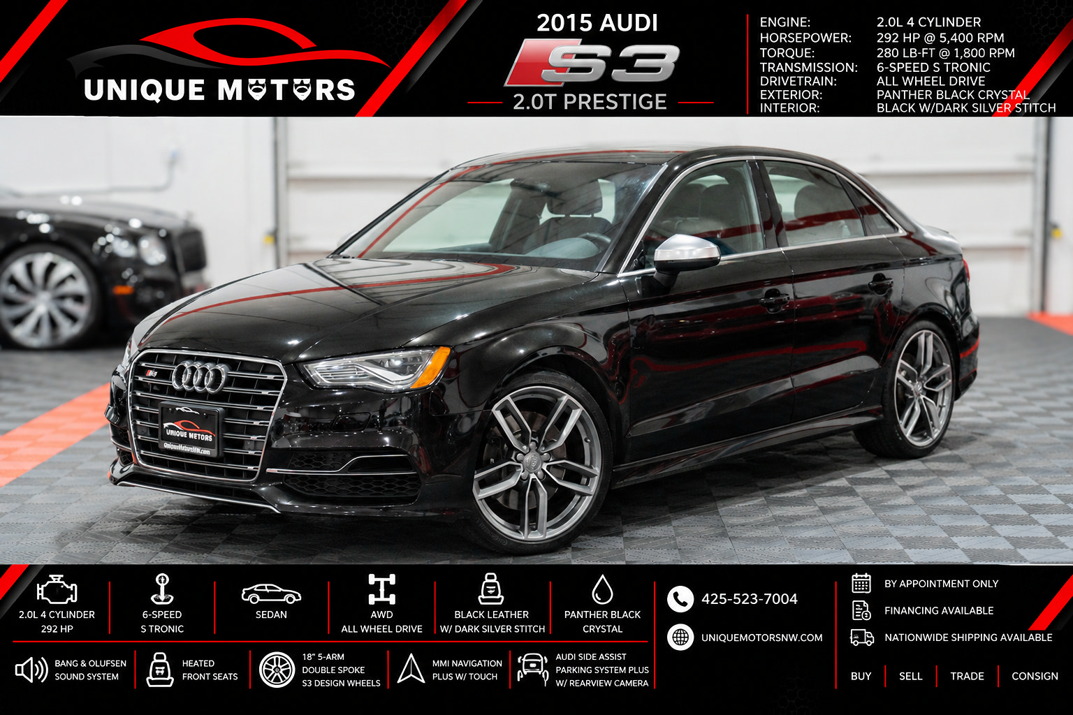Used 2015 Audi S3 Prestige w/ Prestige Package AWD/4WD image 1