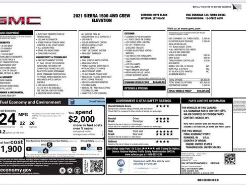 Used 2021 GMC Sierra 1500 Elevation w/ LPO, Elevation Black Package image 31