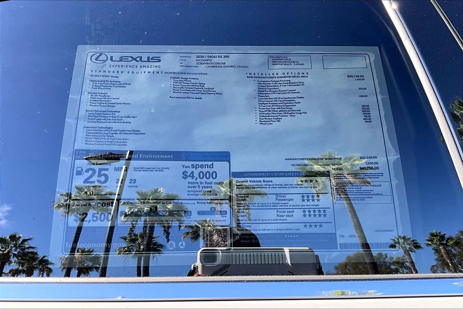 New 2026 Lexus RX 350 F Sport w/ Convenience Package FWD image 22