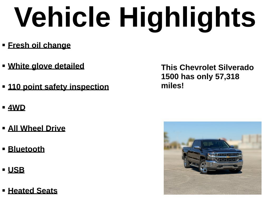 Used 2018 Chevrolet Silverado 1500 LTZ w/ Sport Package AWD/4WD image 32