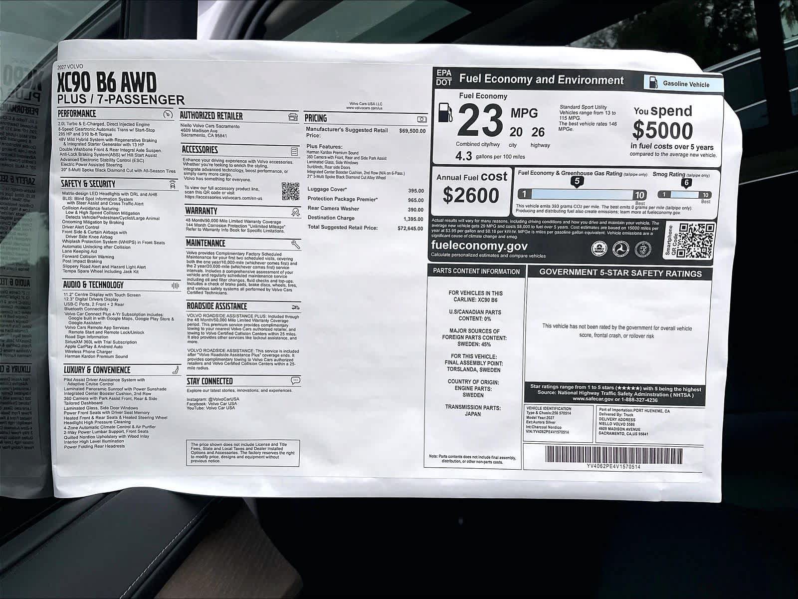 New 2027 Volvo XC90 B6 Plus AWD/4WD image 36