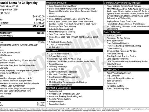 Used 2023 Hyundai Santa Fe Calligraphy w/ Cargo Package AWD/4WD image 6