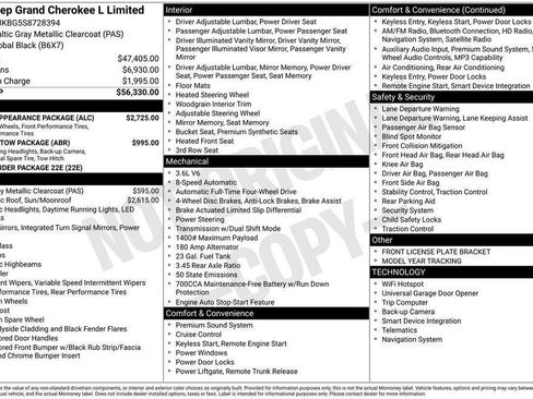 Used 2025 Jeep Grand Cherokee L Limited w/ Black Appearance Package image 8