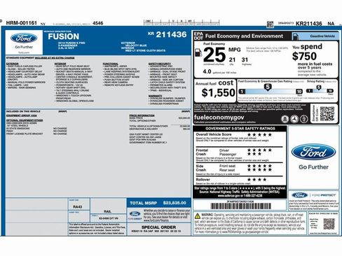 Used 2019 Ford Fusion S image 2