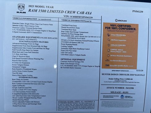 Certified 2023 RAM 1500 Limited w/ Body Color Bumper Group image 31