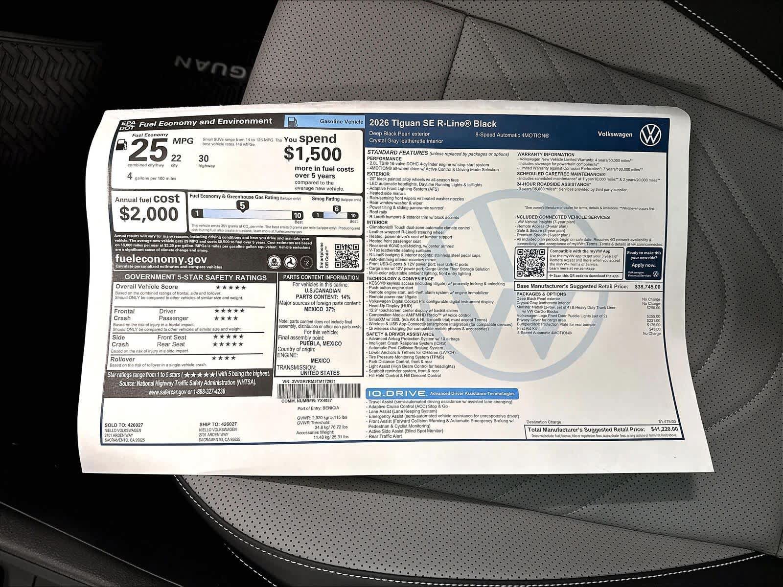 New 2026 Volkswagen Tiguan SE R-Line AWD/4WD image 14