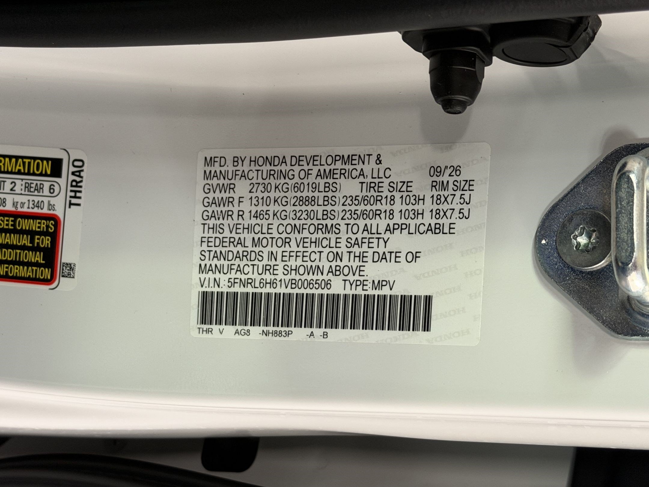 New 2027 Honda Odyssey EX-L image 25