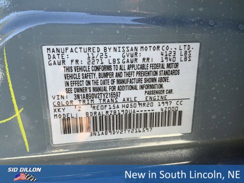 New 2026 Nissan Sentra SR w/ Floor Mat Package image 12