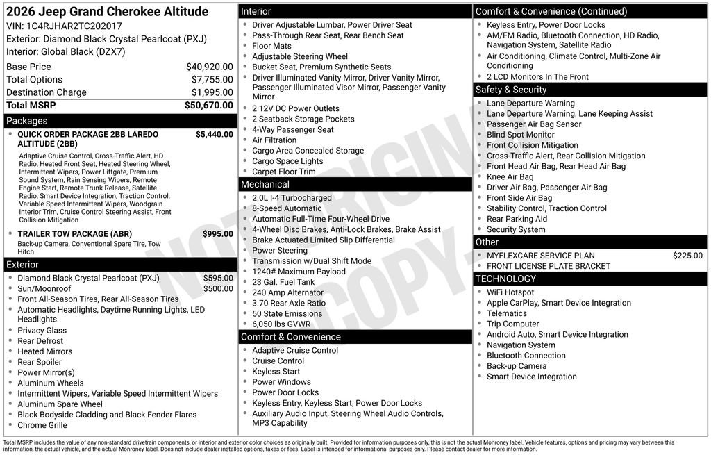 New 2026 Jeep Grand Cherokee Altitude AWD/4WD image 7