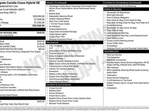 Used 2023 Toyota Corolla Cross AWD Hybrid w/ Moonroof Package image 13