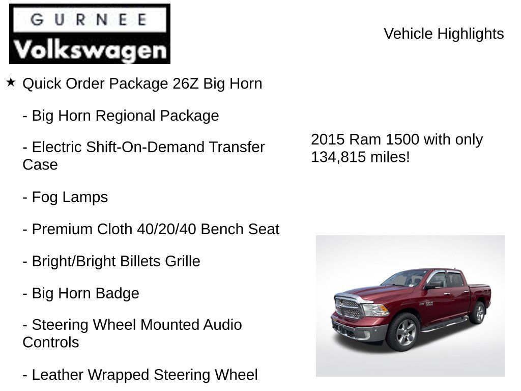 Used 2015 RAM 1500 Big Horn AWD/4WD image 8