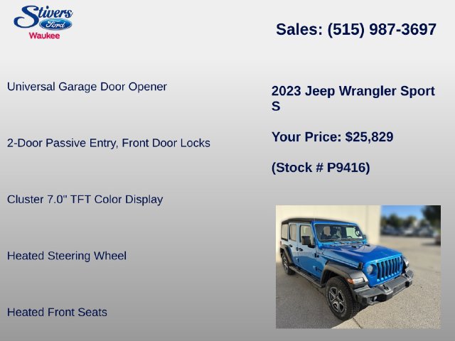 Used 2023 Jeep Wrangler Unlimited Sport AWD/4WD image 22