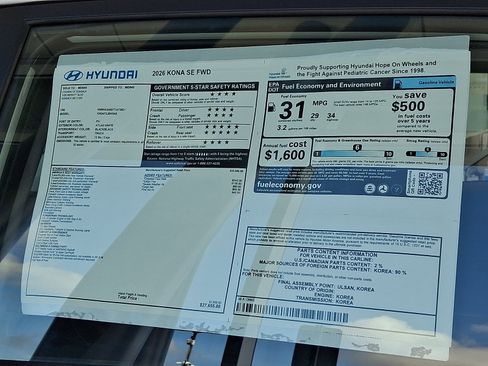 New 2026 Hyundai Kona SE FWD image 3