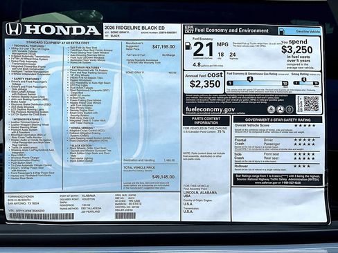 New 2026 Honda Ridgeline Black Edition image 19