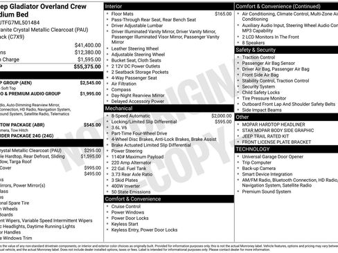 Used 2021 Jeep Gladiator Overland w/ Dual Top Group image 27