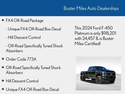 Used 2024 Ford F450 Platinum w/ FX4 Off-Road Package AWD/4WD image 6
