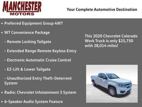 Used 2020 Chevrolet Colorado W/T w/ WT Convenience Package AWD/4WD image 2