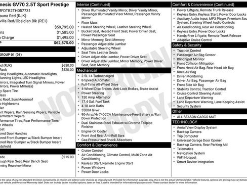 New 2026 Genesis GV70 2.5T Sport Prestige AWD/4WD image 3