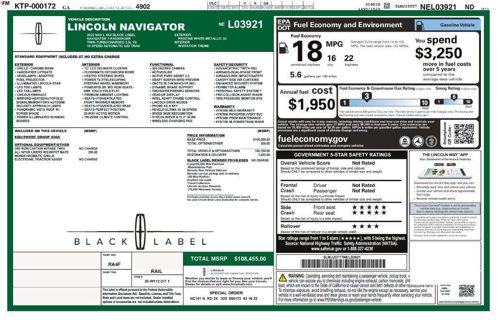 Certified 2022 Lincoln Navigator L Black Label AWD/4WD image 8