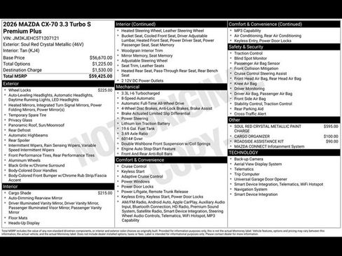 New 2026 MAZDA CX-70 3.3 Turbo S w/ Premium Plus AWD/4WD image 22