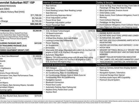 Used 2026 Chevrolet Suburban RST w/ Comfort Package RWD image 5