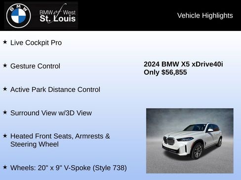 Used 2024 BMW X5 xDrive40i w/ Premium Package image 24