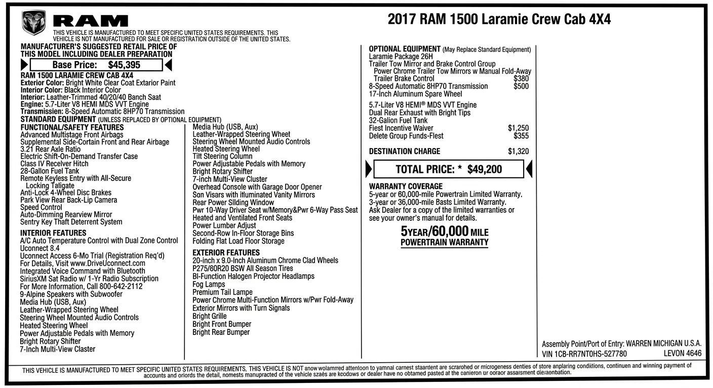 Used 2017 RAM 1500 Laramie AWD/4WD image 2