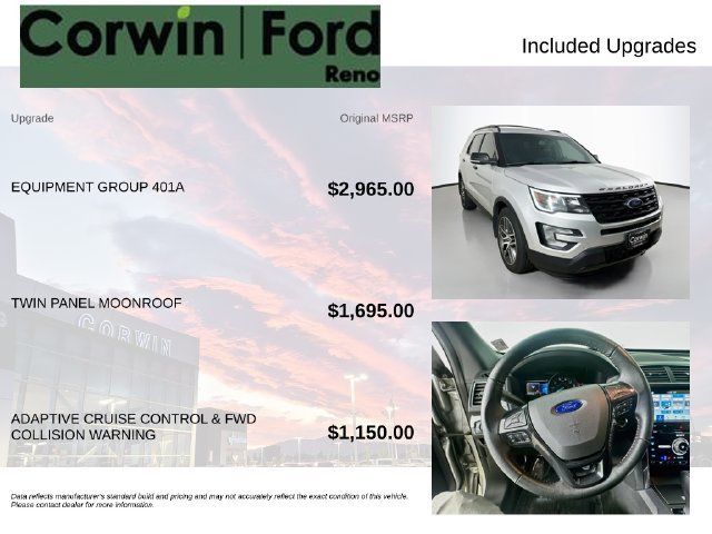 Used 2017 Ford Explorer Sport w/ Equipment Group 401A AWD/4WD image 3